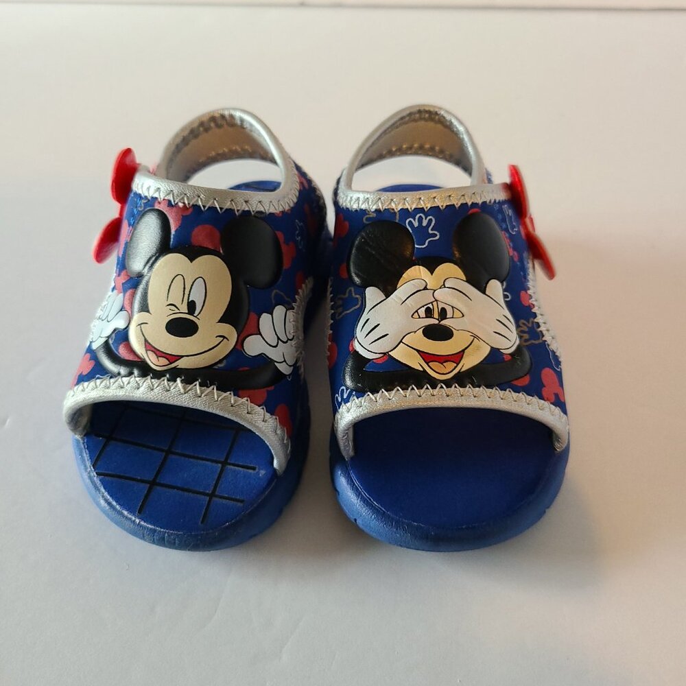 DISNEY MICKEY MOUSE BABY BOY PLAY SANDALS ROYAL BLUE SLIP-ON SIZE 5